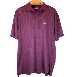 Vineyard Vines Performance Polo Men's XL Palm Beach Yacht Navy Red Microstripe
